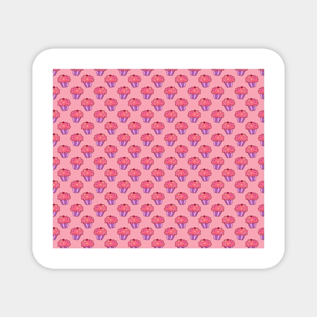 Pink Cupcake Pattern Magnet by saradaboru