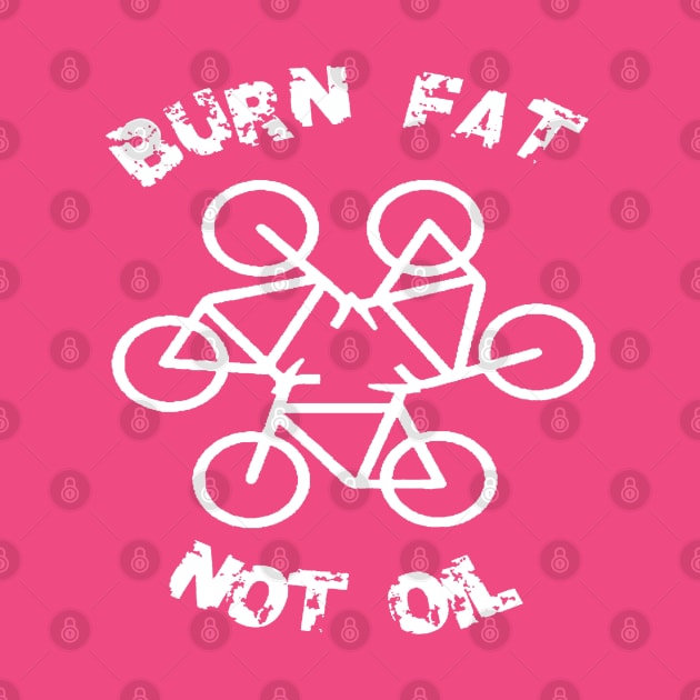 Burn Fat Not Oil Recycle Code Parody White Graphic by taiche
