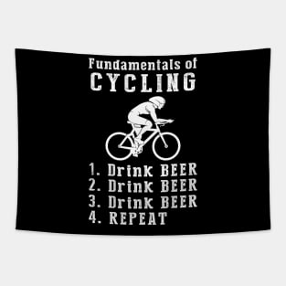 Pedals & Pints: Cycling and Beer Lover's Tee Tapestry