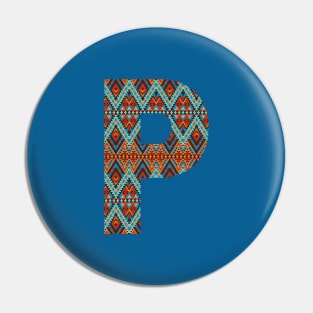 Letter P- boho design Pin