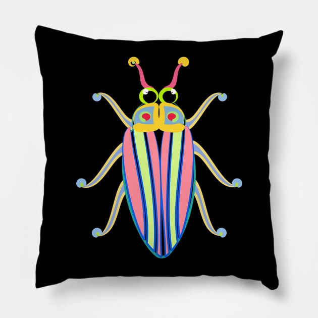 Adorable Baby Beetle T-Shirt Pillow by evisionarts