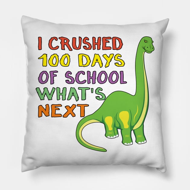 100 Days of School Dinosaur 100th Day Student Kids Dino Pillow by Maxx Exchange