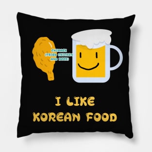 I LIKE KOREAN FOOD, Chimaek (Fried Chicken and beer) Pillow