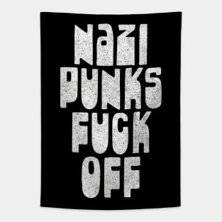 Nazi Punks F*ck Off / Retro Typography Anti-Fascist Design Tapestry