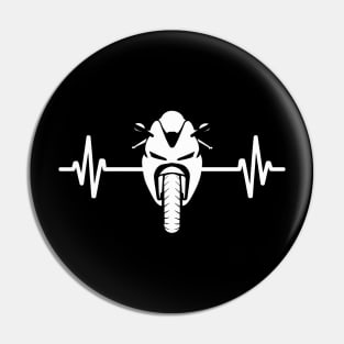 Sport Motorcycle Heartbeat Pin