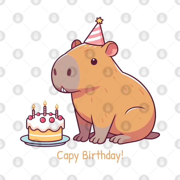 Cappy Capy Birthday Capybara by ThesePrints