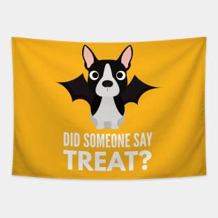 Boston Terrier Halloween Trick or Treat Tapestry