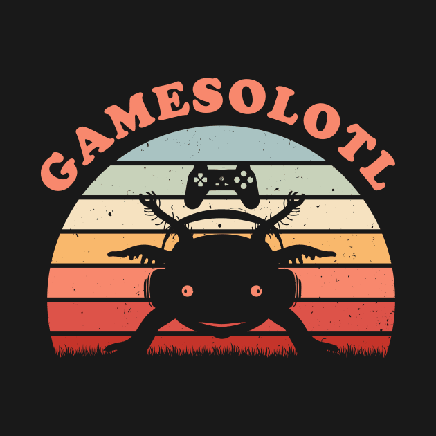 Gamesolotl Cute Axolotl Gamer Gaming Retro by LolaGardner Designs