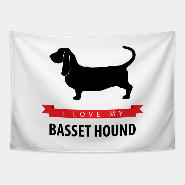 I Love My Basset Hound Tapestry by millersye