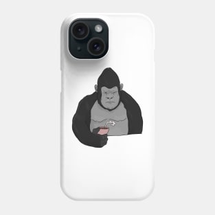 Grumpy Gorilla Ape with Coffee Morning Grouch Phone Case