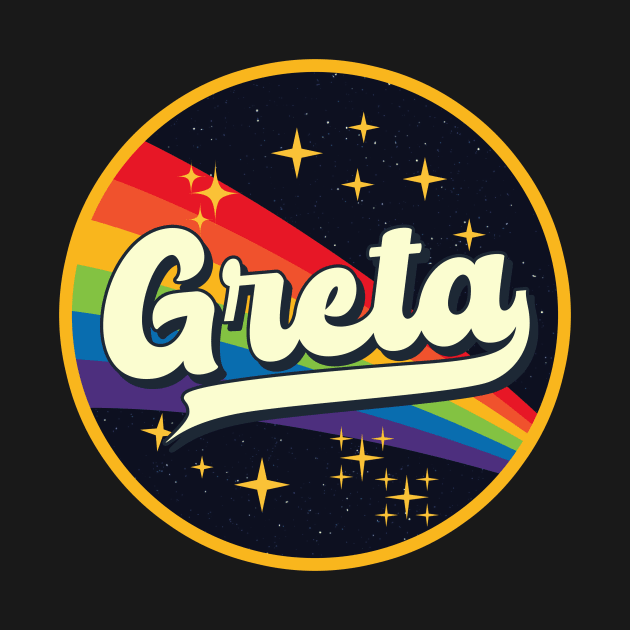 Greta // Rainbow In Space Vintage Style by LMW Art