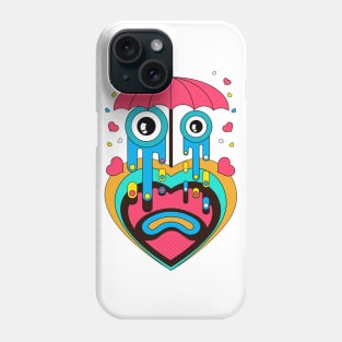 Cartoon heart under an umbrella Phone Case