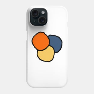 Modern asteroids in soft buttery golden yellow, denim blue, baby orange and translucent white Phone Case