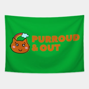 Purroud & Out Cat Rainbow Tapestry