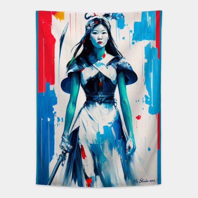 Asian warrior woman 3 Tapestry by Stades