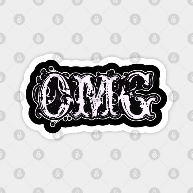 OMG - Teen Girls Graphic Typographic Goth Text Magnet by MaystarUniverse