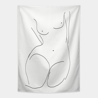 Picasso Line Art - Female body Tapestry