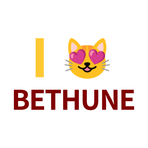 I Cat Heart Eyes Emoji Bethune Cookman by BlackMenStuff