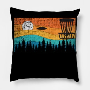 Vintage Retro Frisbee Disc Golf Frolf Stupid Tree Forest Pillow