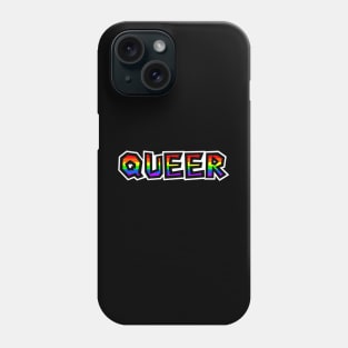 Queer Pride - Rainbow Flag Text - LGBTQ - Queer Phone Case