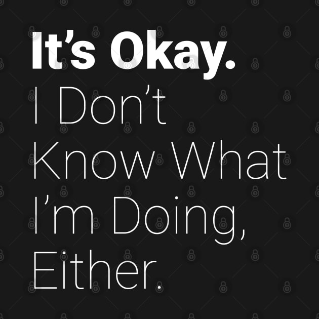 It's Okay I Don't Know What I'm Doing Either Simple by DnlDesigns