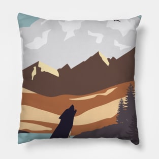 Wolf In The National Park face Mask Pillow