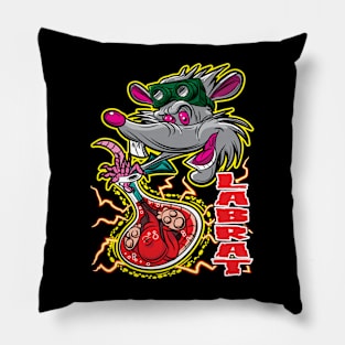 Lab Rat Escaping Beaker Pillow