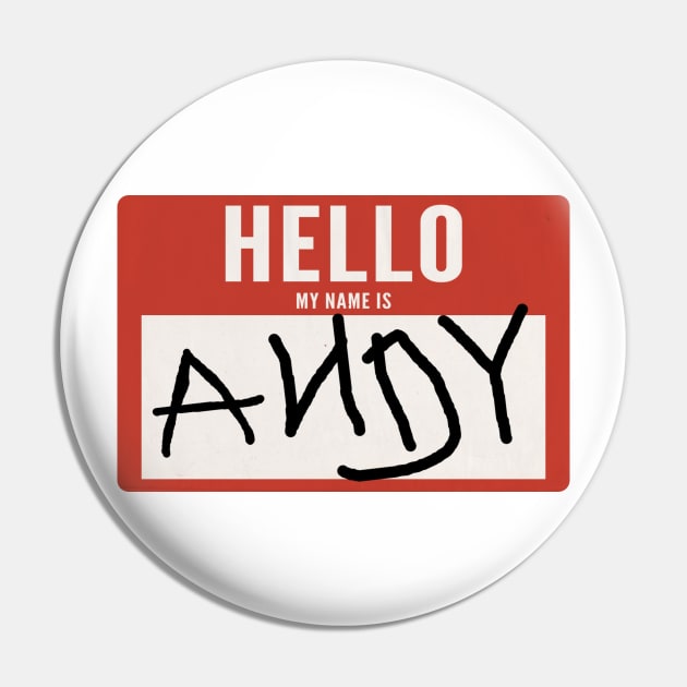 Hello, My name is Andy Pin by PopcornApparel