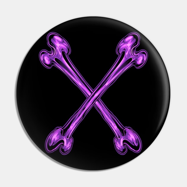 purple cross bone Pin by TOSSS LAB ILLUSTRATION