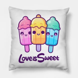 Kawaii Popsicles Love is Sweet Pillow