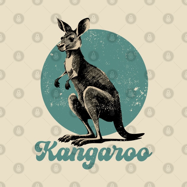 Retro Vintage Australian Kangaroo by Tezatoons