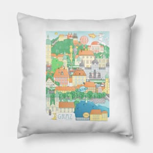 Graz Cityscape Full Pillow