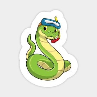 Snake as Diver wirth Snorkel Magnet