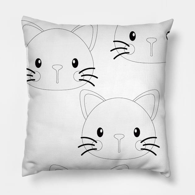 Cats Vector Fashion Background Seamless Pillow by MichelMM