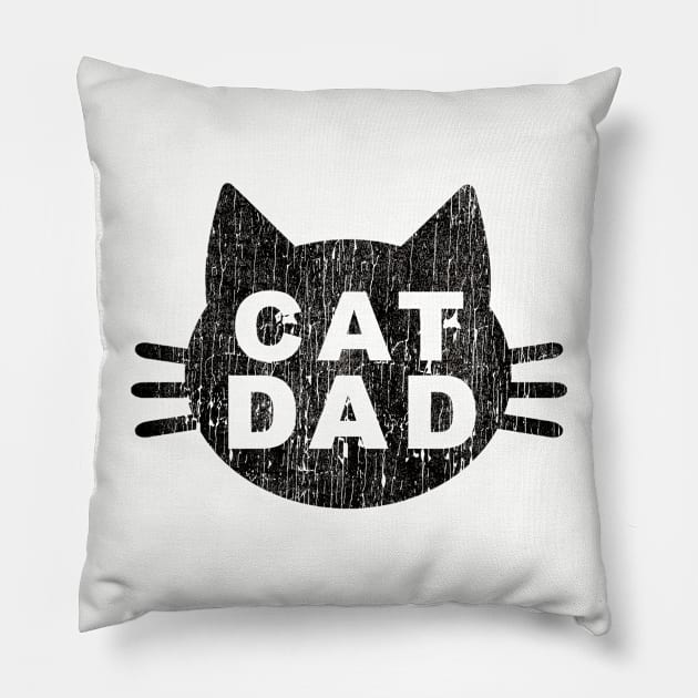 Cat Dad Silhouette \\ Vintage Art Pillow by manganto80s