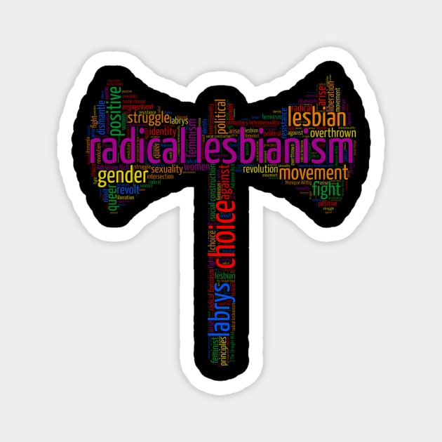 lesbian labrys word cloud - lgbt Magnet by irresolute-drab