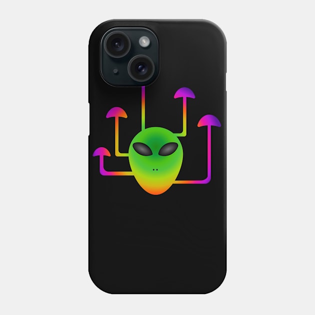 Trippy mushroom alien Phone Case by QuickSilverfish