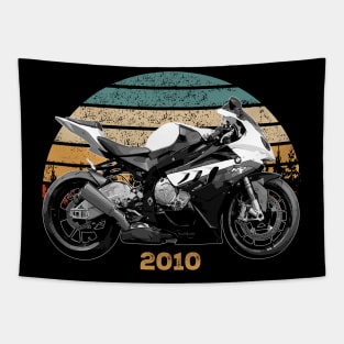 2010 BMW S1000RR Vintage Motorcycle Design Tapestry