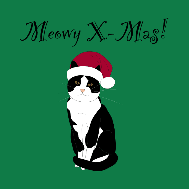 Meowy X-mas santa hat - tuxedo by Lian's designs