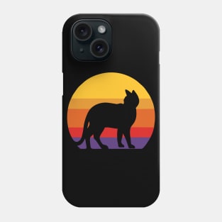 A T-shirt that combines the shadow of a cat in the sunset Phone Case