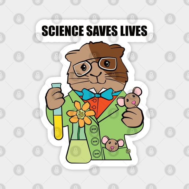 Science Guinea Pig and Mice Magnet by Sue Cervenka