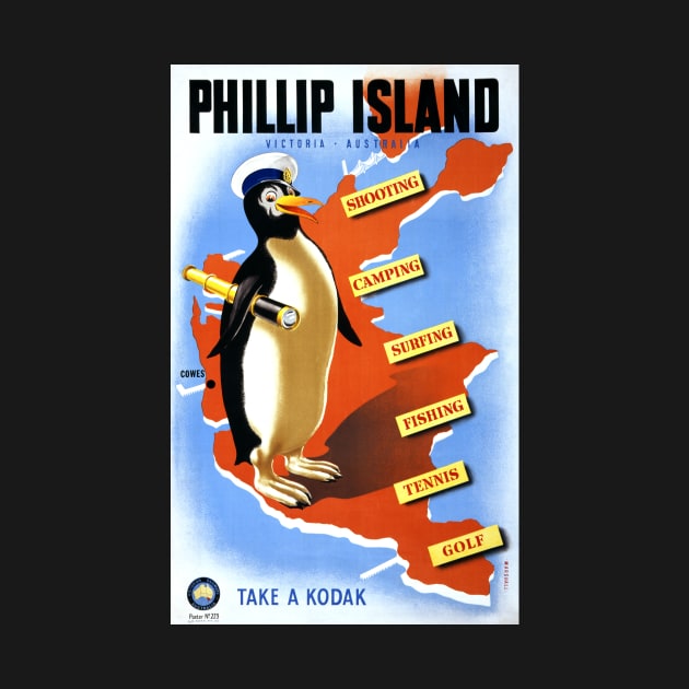 Vintage Travel Poster Australia Phillip Island by vintagetreasure