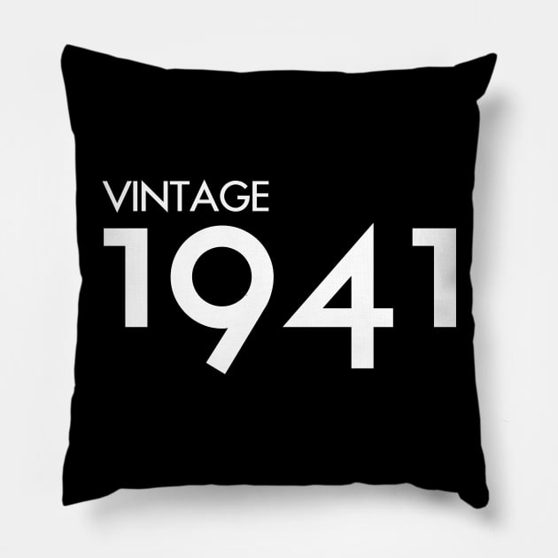 Vintage 1941 Gift 79th Birthday Party Pillow by Damsin