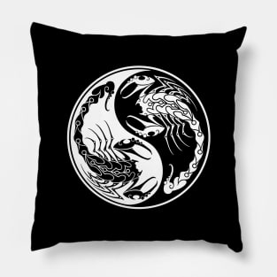 White and Black Scorpions Yin Yang Pillow