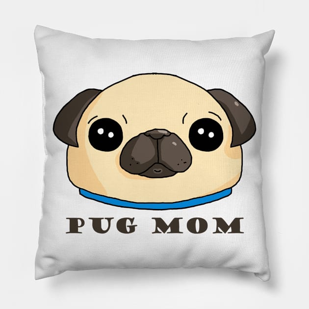 Pug Mom Pillow by karutees