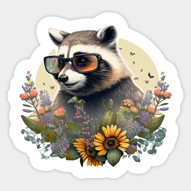 Raccoon Sticker, Cute Raccoon Sticker, Gardening Raccoon, Animal Stickers,  Waterproof Sticker, Cute Sticker, Wildlife Sticker 