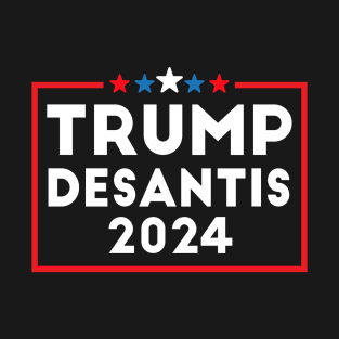 Trump Desantis 2024 - President Election 24 - Republican Conservative - Ron Desantis Donald Trump - American - Stars T-Shirt