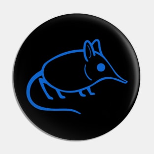 Elephant shrew minimalist design in blue ink Pin
