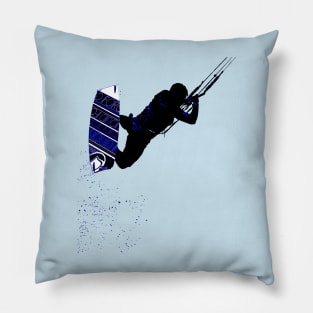 Kitesurfing Action Kite And Surf Illustration Pillow