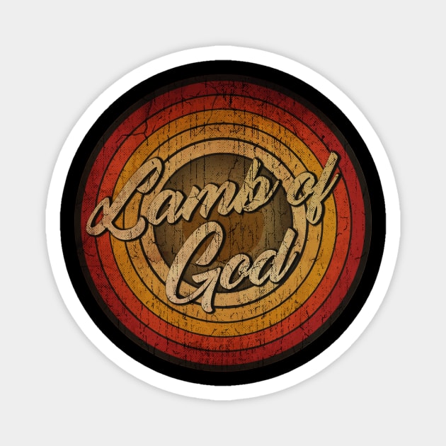 arjunthemaniac,circle retro faded Lamb of God Magnet by arjunthemaniac